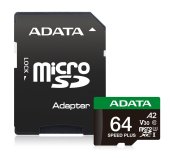 ADATA 64GB MicroSDXC UHS-I U3 V30 + adapter foto