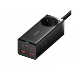 Baseus Rychlonabíječka do sítě GaN3 Pro, 2x USB-C, 2x USB + AC 100W s kabelem USB-C/USB-C černá foto