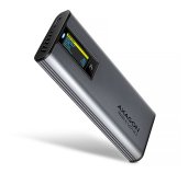 AXAGON EEM2-SD2 USB-C 10Gbps - M.2 NVMe & SATA SSD kovový DISPLAY box, bezšroubkový foto