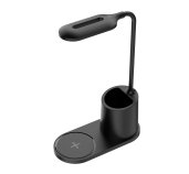 Platinet stolní LED lampa 3W, bezdrátové nabíjení, černá foto