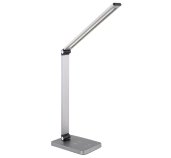 Platinet stolní LED lampa 10W stmívatelná, dotykové ovládání, bezdrátové nabíjení, USB port, stříbrn foto