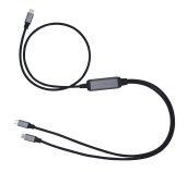 Kabel C-TECH USB Type-C PD 100W power splitter, 0,7m + 2x0,5m, černý foto