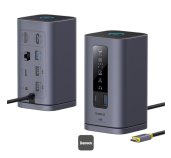 Baseus Dokovací stanice Spacemate 10v1 (USB-C PD 100W, USB-C, 2x USB-A, 2x HDMI) šedá foto
