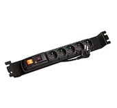 Napajeci panel ACAR F5 FA 3m 5 pozic BK včetně držáků do 19” lišt 1U, ACAR-F5-FA foto