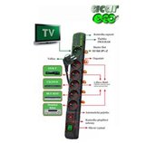 Rozvodný panel ACAR ECO 6x220V černý přep.ochrana foto
