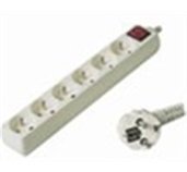 Prodlužovací přívod 230V, 2m, 6 zásuvek + vypínač foto