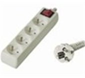Prodlužovací přívod 230V, 5m, 4 zásuvky + vypínač foto