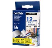 TZE-233,  bílá/modrá, 12mm foto