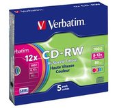 VERBATIM CD-RW(5-Pack)/Slim/Colours/12x/700MB foto