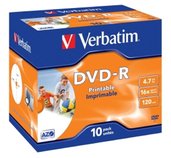 VERBATIM DVD-R (10-pack)Printable/16x/4.7GB/Jewel foto