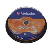 VERBATIM DVD-R(10-Pack)Spindl/MattSlvr/16x/4.7GB foto