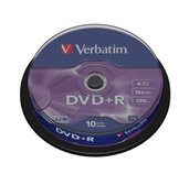 VERBATIM DVD+R(10-Pack)Spindl/MattSlvr/16x/4.7GB foto