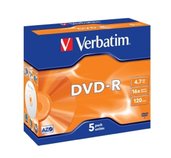 VERBATIM DVD-R(5-Pack)Jewel/MattSlvr/16x/4.7GB foto