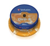 VERBATIM DVD-R(25-Pack)Spindl/MattSlvr/16x/4.7GB foto