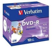 VERBATIM DVD+R (10-pack)Printable/16x/4.7GB/Jewel foto