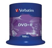 VERBATIM DVD+R(100-Pack)Spindl/MattSlvr/16x/4.7GB foto