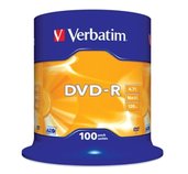 VERBATIM DVD-R(100-Pack)Spindl/MattSlvr/16x/4.7GB foto