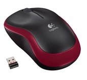 myš Logitech Wireless Mouse M185 nano, červená foto