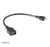 AKASA - USB kabel OTG - mikro USBna USB - 15 cm foto
