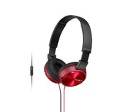 SONY sluchátka MDR-ZX310AP, handsfree, červené foto