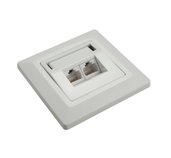 Zásuvka Solarix CAT5E UTP 2 x RJ45 pod omítku bílá foto