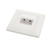 Zásuvka Solarix CAT6 STP 2 x RJ45 pod omítku bílá foto