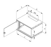 19”rozvaděč jednodí. 6U/400mm FLAT-PACK plech.dv. foto