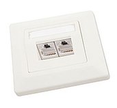 Zásuvka Solarix CAT5E STP 2 x RJ45 pod omítku bílá foto