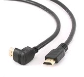 GEMBIRD Kabel HDMI-HDMI M/M 3m, 1.4, M/M stíněný, zlacené kontakty, 90° lomený, černý foto