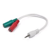 Gembird kabelová rozdvojka jack 3,5mm (4 pólový) na 2x3,5mm M/F, 10cm, audio foto