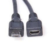 PremiumCord Kabel prodlužovací micro USB 2.0 M-F, černý 2m foto