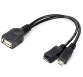PremiumCord USB redukce kabel USB A/female+Micro USB/female - Micro USB/male OTG foto