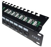 Patch panel 24p. CAT6 3x8p LSA 1U horní zářez foto