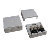 UTP 2xRJ45 zásuvka CAT6 na omítku (protiprachová) foto