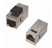 Spojka panel STP 2 x RJ45 (8p8c) Cat6,přímá,plast foto