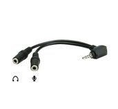 Roline Redukce 4pólový jack3,5 M-2x jack 3,5F,15cm foto