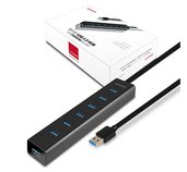 AXAGON 7x USB3.0 ALU CHARGING hub vč. AC adapteru foto