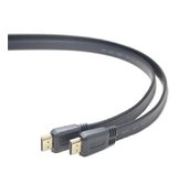 PremiumCord HDMI High Speed + Ethernet plochý kabel, zlacené konektory, 3m foto