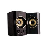 repro C-TECH SPK-11, 2.0, dřevěné, černo-zlaté, USB foto