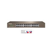 Tenda TEG1024D 24x Gigabit Switch, Fanless-bez ventilátorů, Rackmount, ochrana proti přepětí foto