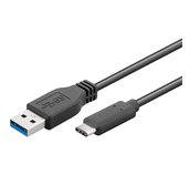 Kabel USB 3.1 konektor C/male - USB 3.0  A/male, č foto
