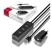 AXAGON HUE-S2BP 4x USB3.0 CHARGING hub 1.2m cable vč. AC adapteru foto